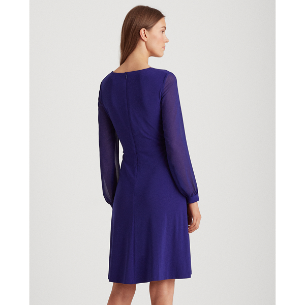 Cannes Blue Surplice Georgette Dress Lauren 4
