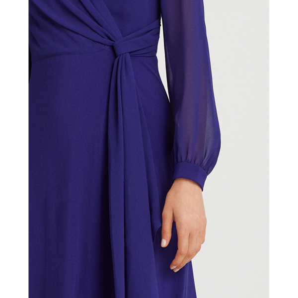 Cannes Blue Surplice Georgette Dress Lauren 5