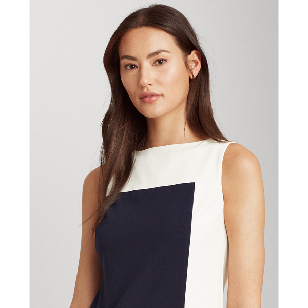 Navy/Cream Two-Tone Jersey Dress Lauren 6