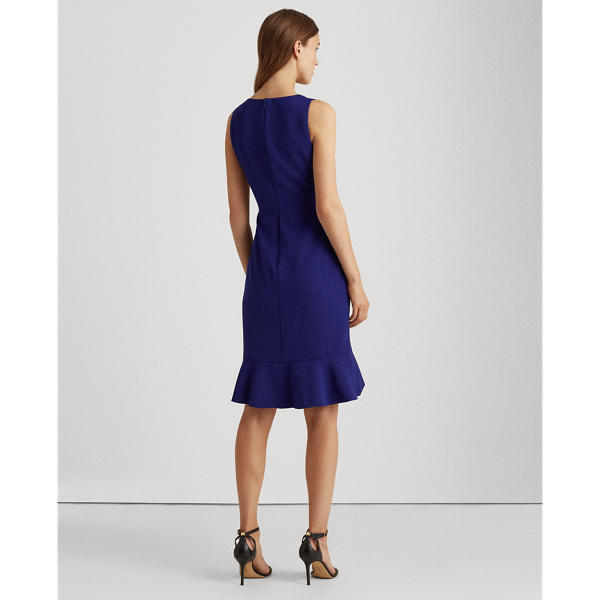Cannes Blue Ruffle-Trim Crepe Dress Lauren 4