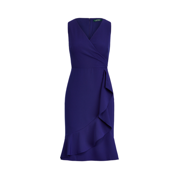 Ruffle-Trim Crepe Dress Lauren 1