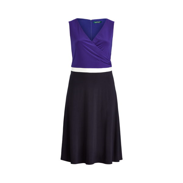 Color-Blocked Jersey Dress Lauren Woman in 1