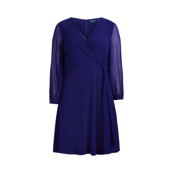 Surplice Georgette Dress Lauren Woman 1