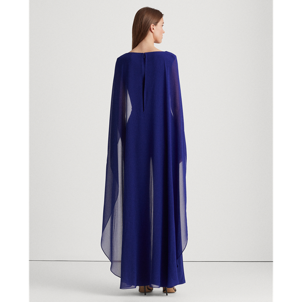 Cannes Blue Chiffon-Cape Jumpsuit Lauren 4