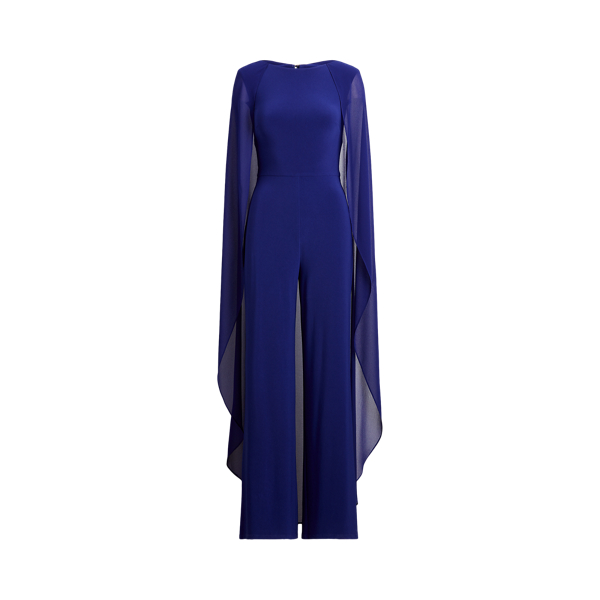 Cannes Blue Chiffon-Cape Jumpsuit Lauren 2