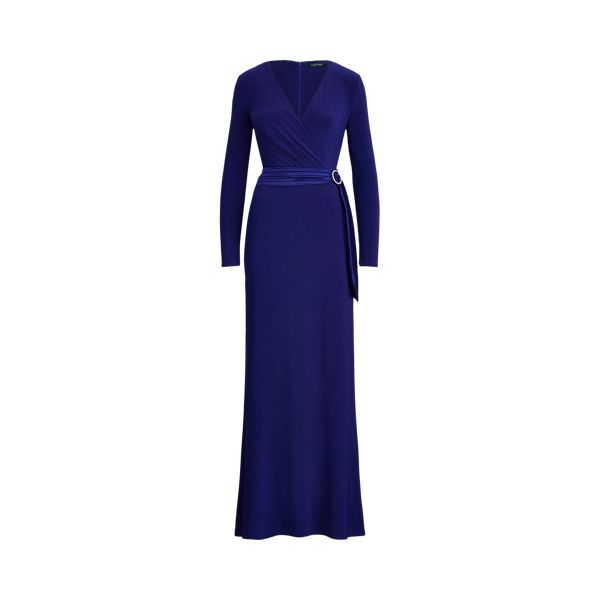 Wrap-Style Jersey Gown Lauren 1