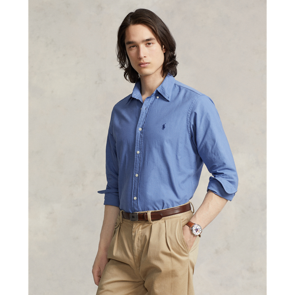 Bastille Blue Classic Fit Garment-Dyed Oxford Shirt Polo Ralph Lauren 1