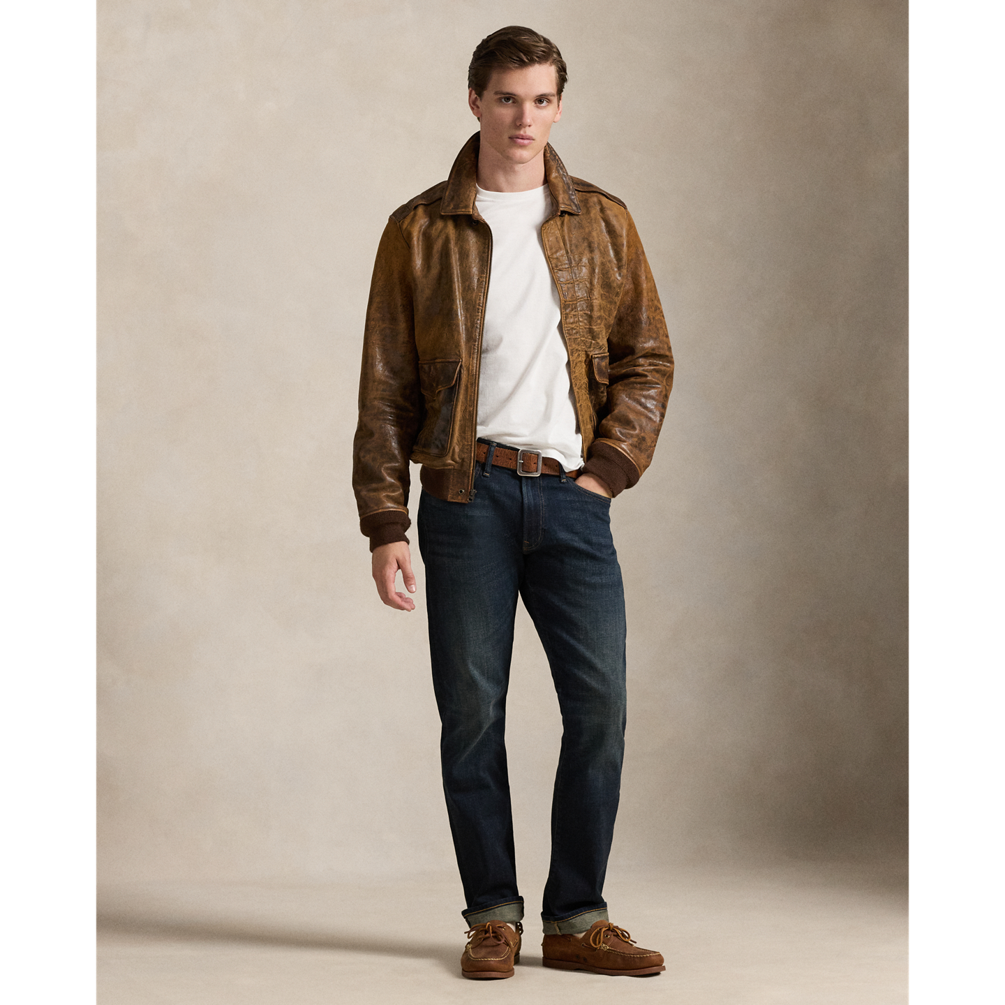 Мужские джинсы Ralph Lauren Hampton Straight Stretch, цвет: Тёмный индиго — фото 5