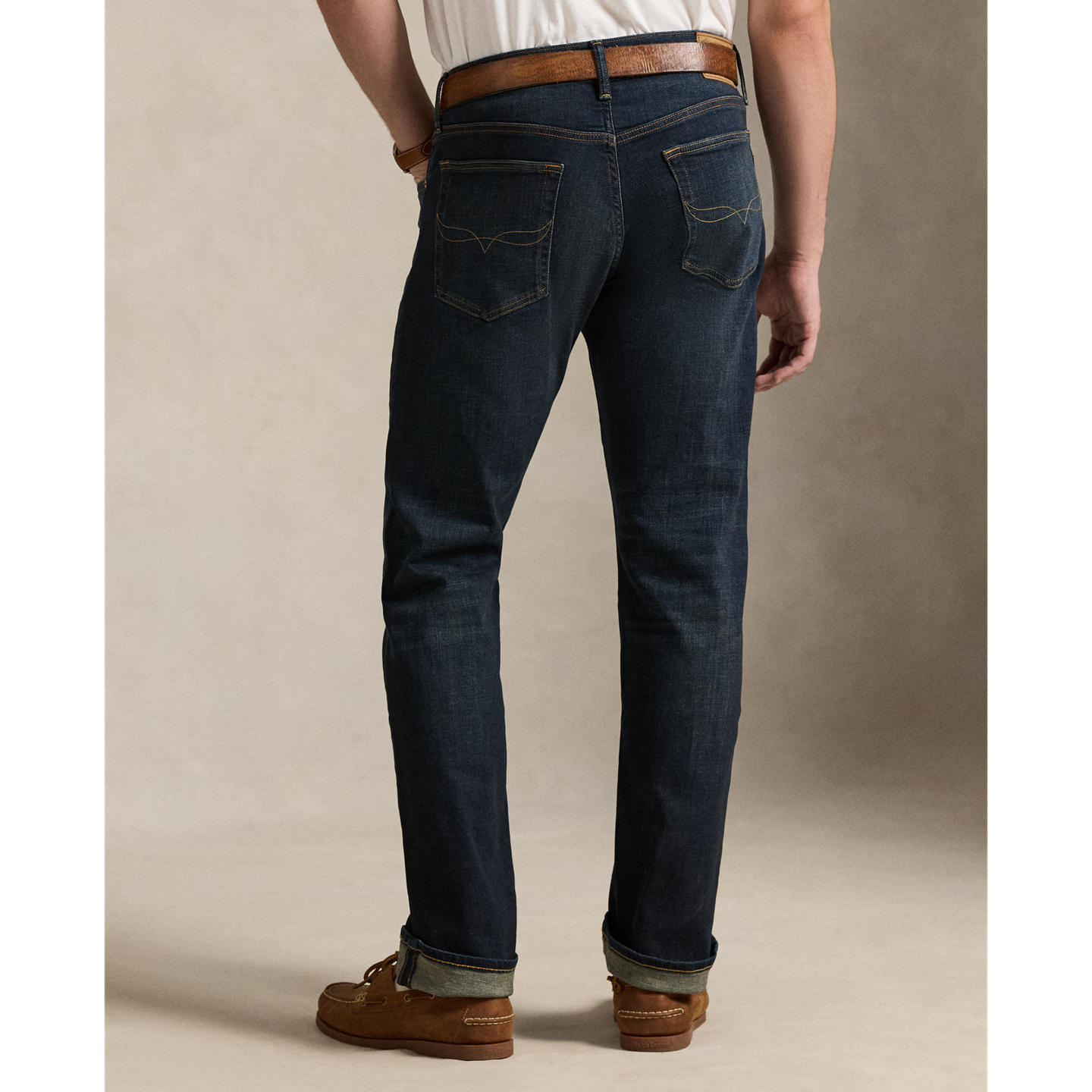 Мужские джинсы Ralph Lauren Hampton Straight Stretch, цвет: Тёмный индиго — фото 3