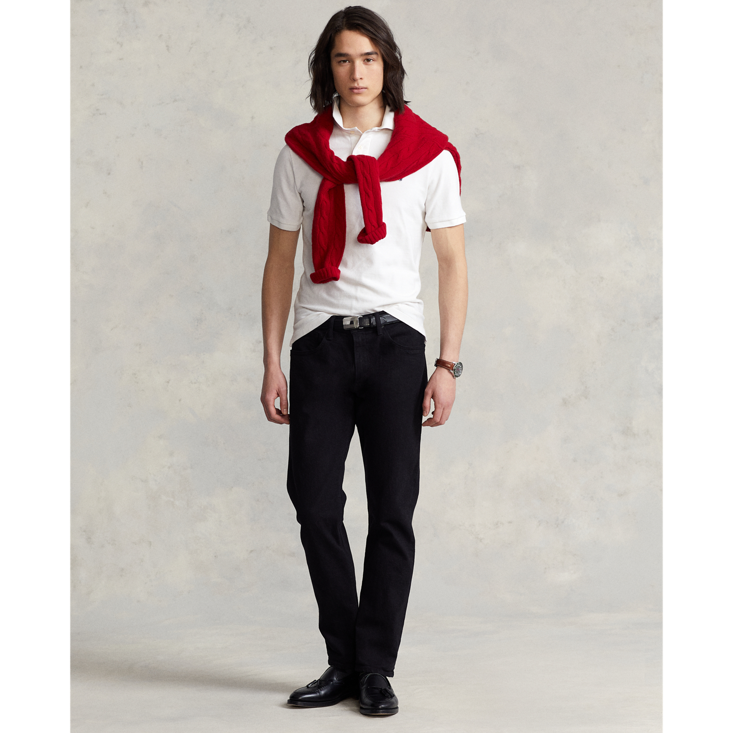 Мужские джинсы Polo Ralph Lauren Hampton Straight Stretch, цвет: Чёрный — фото 5