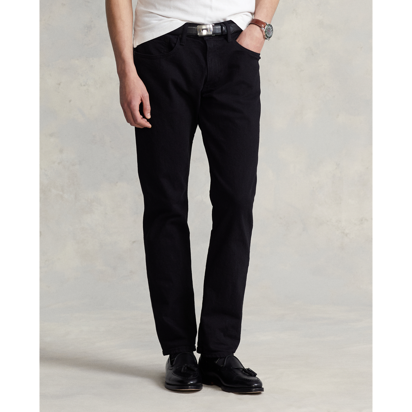 Мужские джинсы Polo Ralph Lauren Hampton Straight Stretch, цвет: Чёрный — фото 1