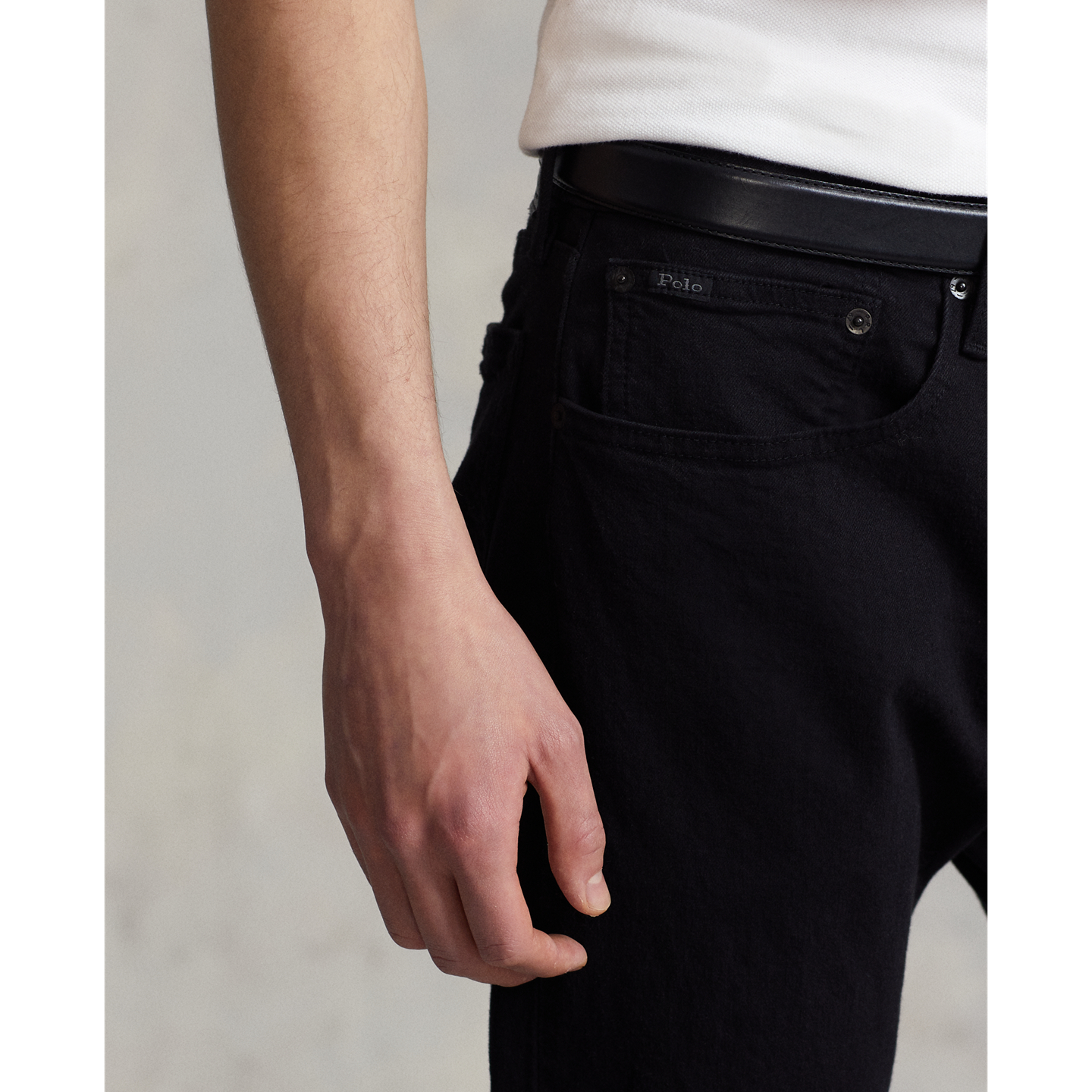 Мужские джинсы Polo Ralph Lauren Hampton Straight Stretch, цвет: Чёрный — фото 3