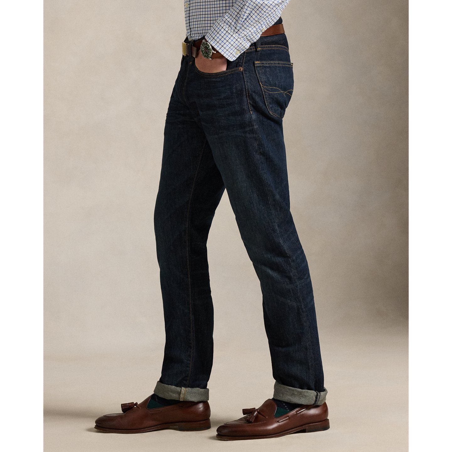 Мужские джинсы Polo Ralph Lauren Varick Slim Straight, цвет: Light Weight Morris — фото 2