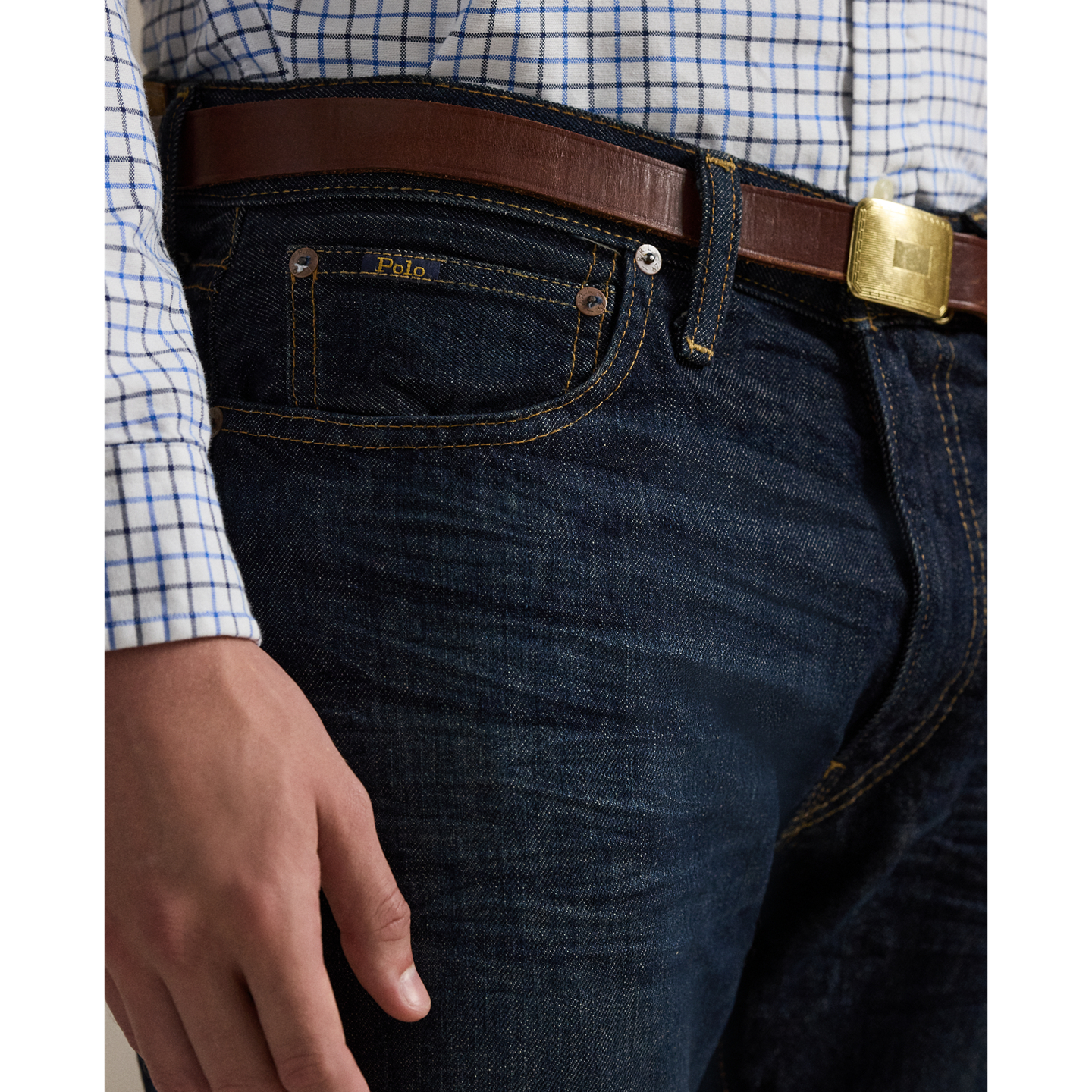 Мужские джинсы Polo Ralph Lauren Varick Slim Straight, цвет: Light Weight Morris — фото 4