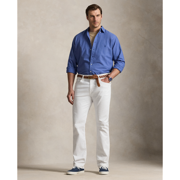 Bastille Blue Garment-Dyed Oxford Shirt Big & Tall 4