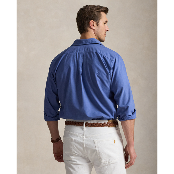 Bastille Blue Garment-Dyed Oxford Shirt Big & Tall 5