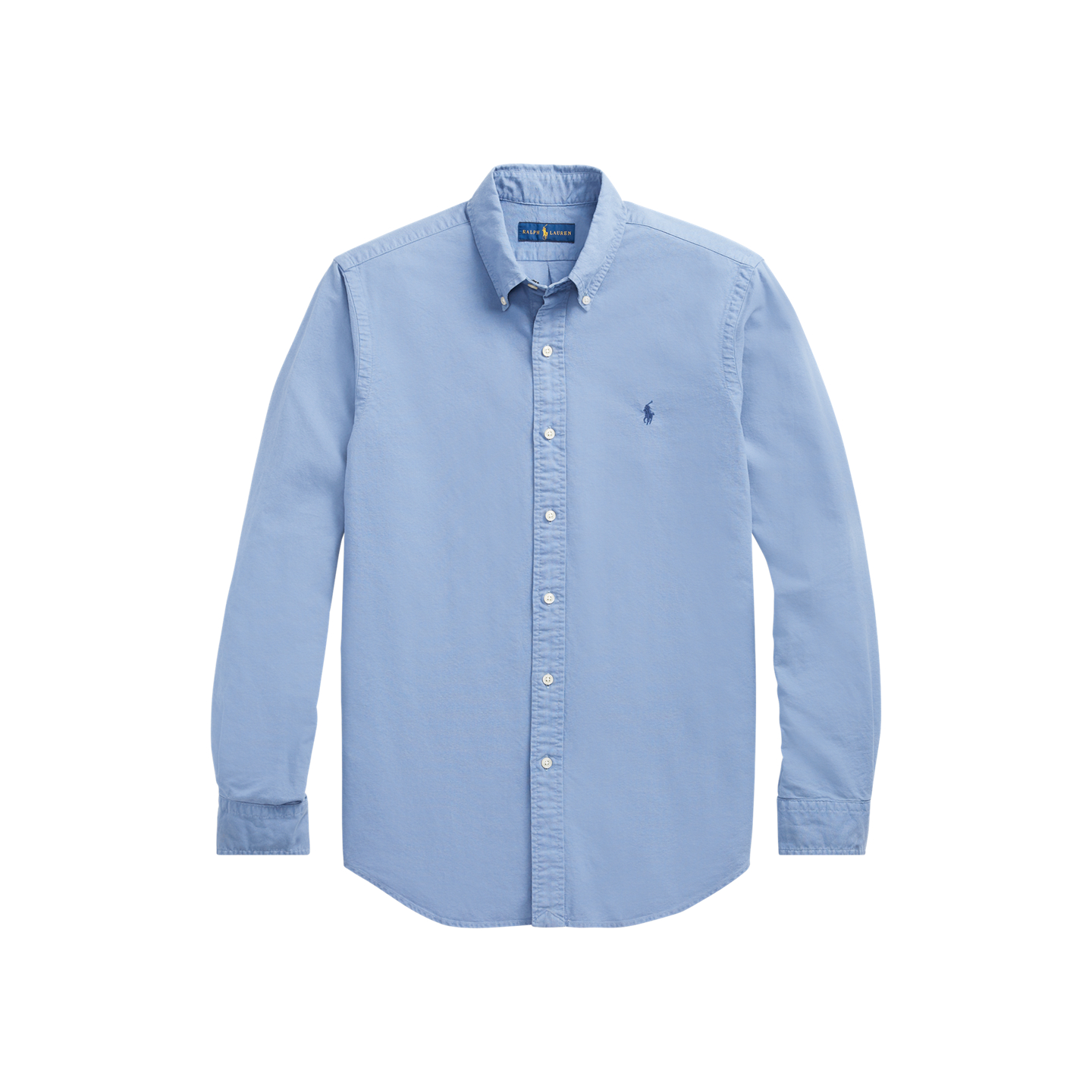 Мужская рубашка Ralph Lauren Garment-Dyed Oxford, цвет: Синий, вариант 1 — фото 6