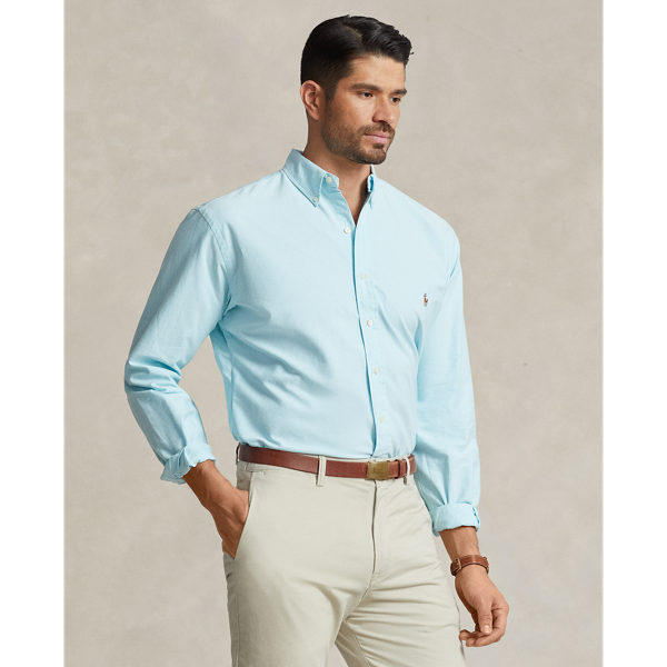 Blue oxford ralph lauren shirt on sale