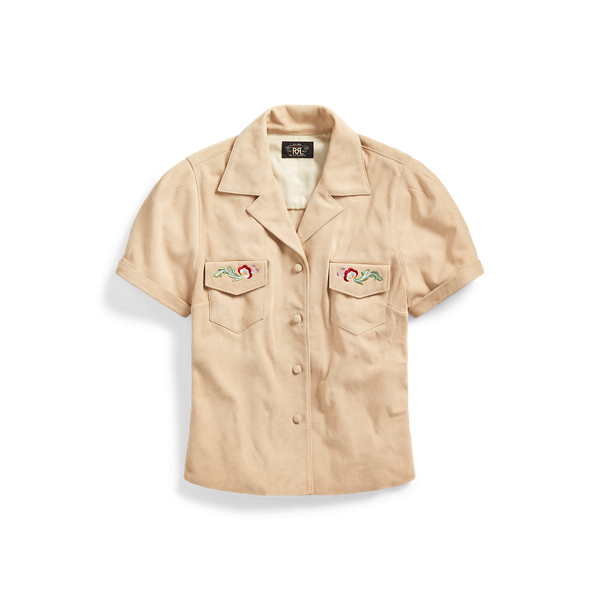 Embroidered Suede Shirt RRL 1