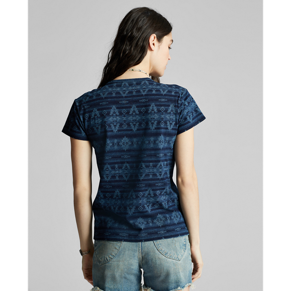 Indigo Multi Indigo Cotton-Linen Tee RRL 4