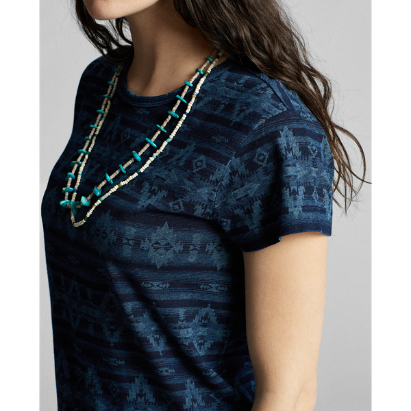 Indigo Multi Indigo Cotton-Linen Tee RRL 5