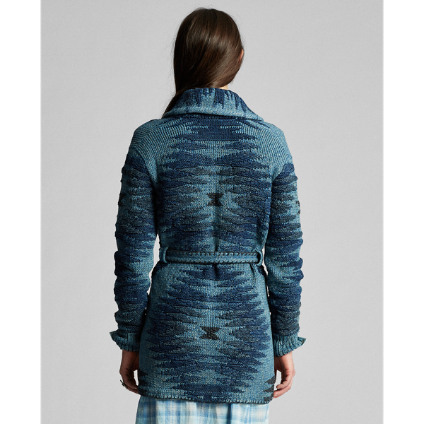 Indigo Multi Hand-Knit Indigo Cardigan RRL 4