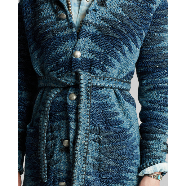 Indigo Multi Hand-Knit Indigo Cardigan RRL 5