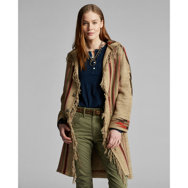 Beige Multi Fringe Silk-Blend Cardigan RRL 3