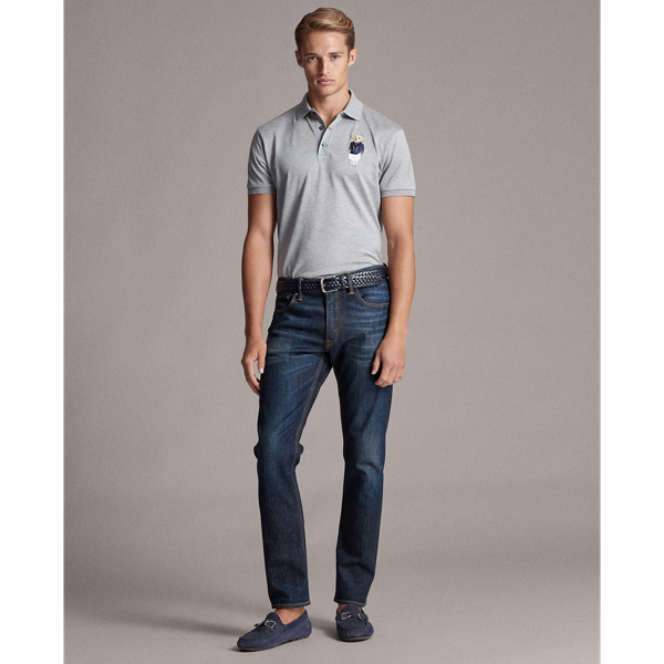 Classic Light Grey Custom Slim Fit Bear Polo Purple Label 3
