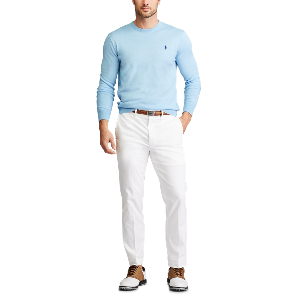 Powder Blue Cotton Crewneck Jumper Polo Golf 2