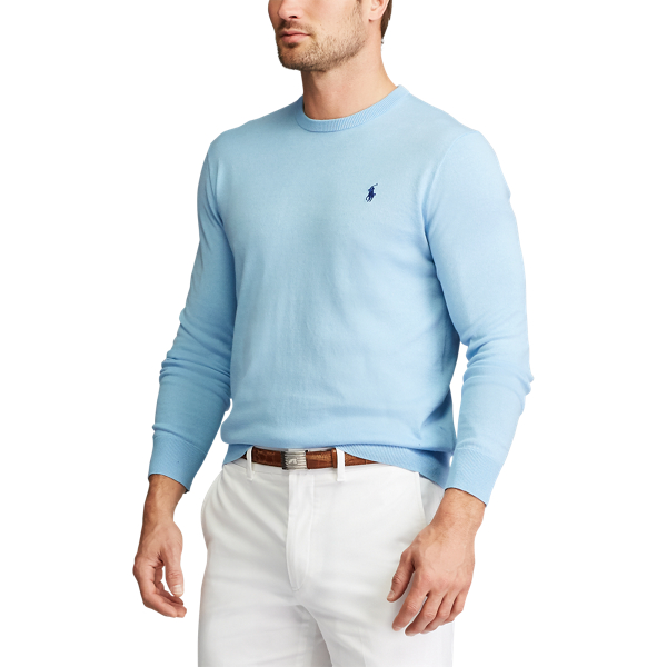 Powder Blue Cotton Crewneck Jumper Polo Golf 5