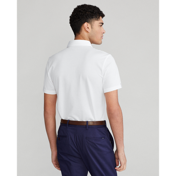 White Custom Slim Fit Performance Polo Shirt Polo Golf 5