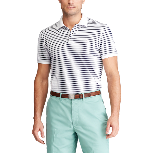 White/Refined Navy/Blue Custom Slim Performance Polo Polo Golf 3
