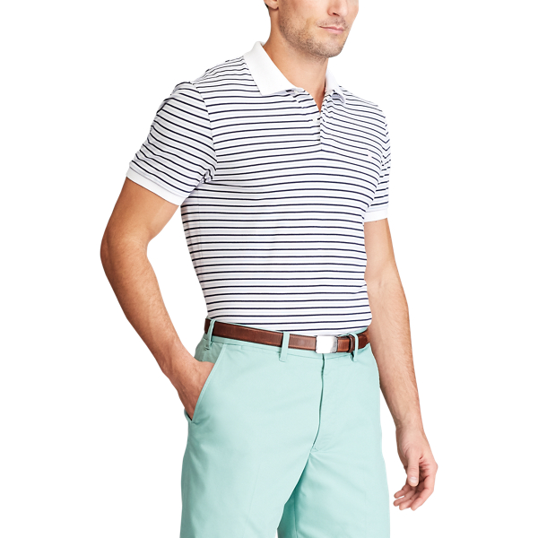 White/Refined Navy/Blue Custom Slim Performance Polo Polo Golf 5