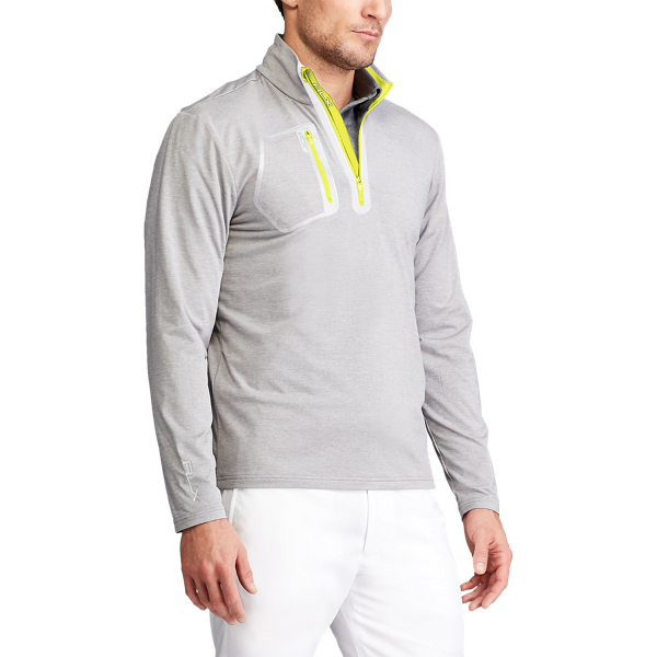 Pull demi-zipp&eacute; stretch performance RLX en Gris clair chin&eacute; 5