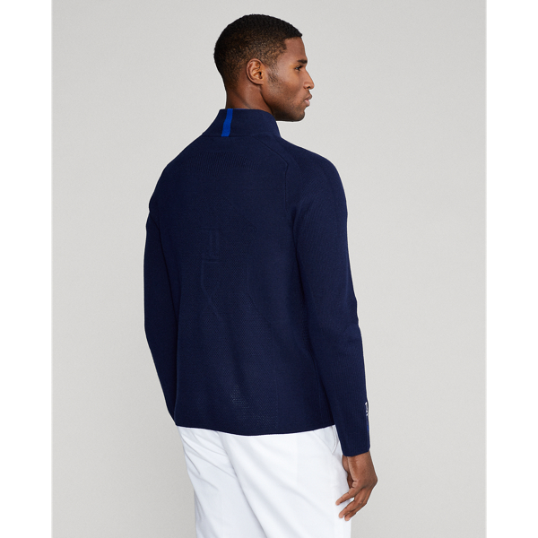 Refined Navy Performance Wool-Blend Jumper RLX 5
