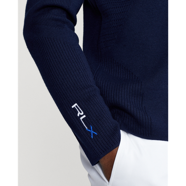 Refined Navy Performance Wool-Blend Jumper RLX 6