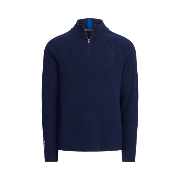 Refined Navy Performance Wool-Blend Jumper RLX 2