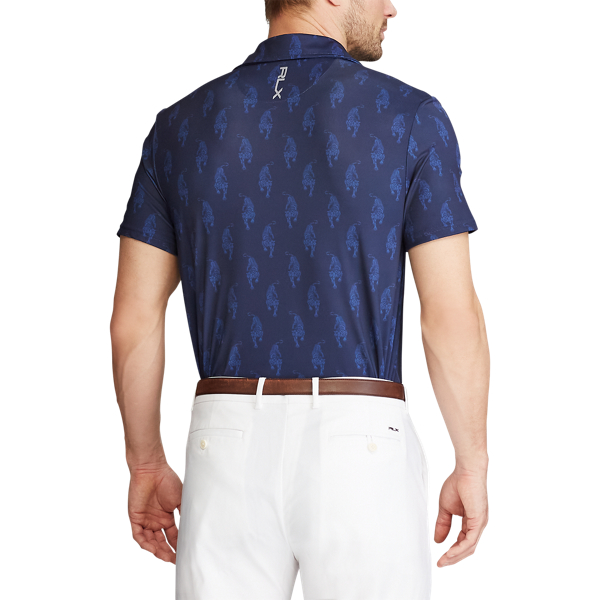 Refined Navy Tonal Tiger Custom Slim Performance Polo RLX 4