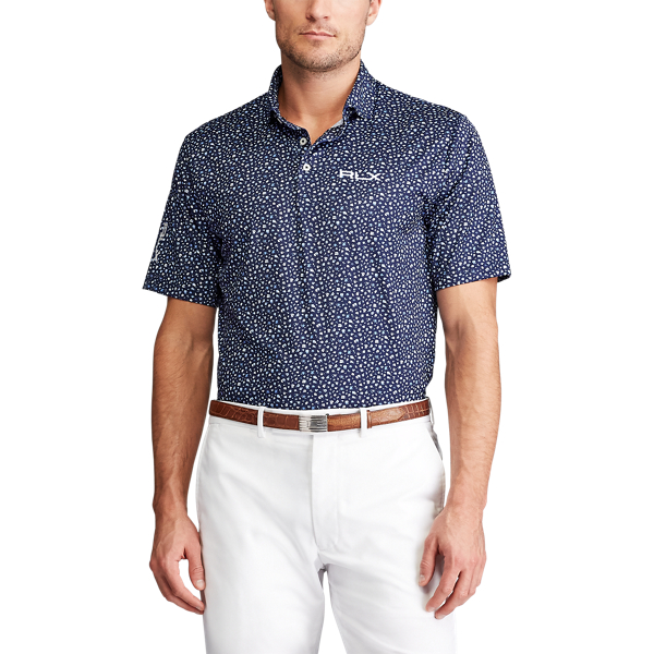 Navy Monterey Floral Custom Slim Performance Polo RLX 3