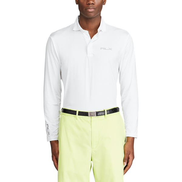 Camisa Polo Custom Slim Fit RLX em Branco-cer&acirc;mico 3