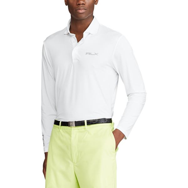 Camisa Polo Custom Slim Fit RLX em Branco-cer&acirc;mico 5