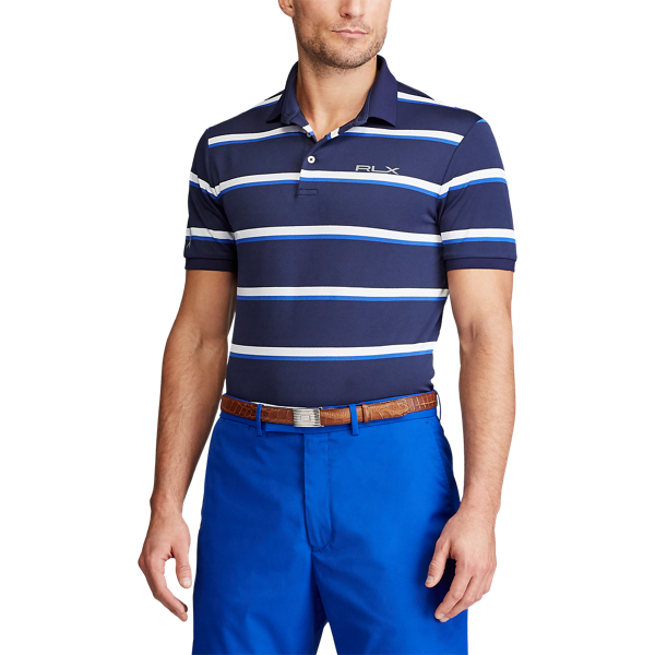 Refined Navy/White/Royal Custom Slim Tech Pique Polo RLX 3