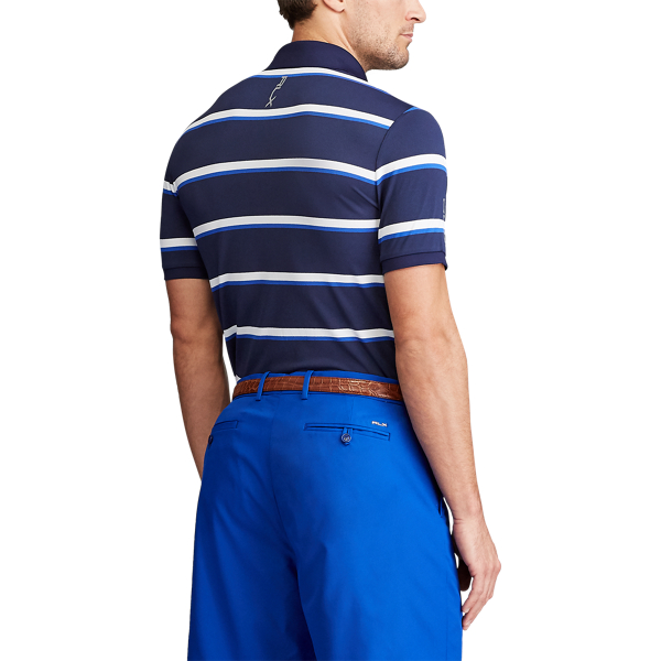 Refined Navy/White/Royal Custom Slim Tech Pique Polo RLX 4