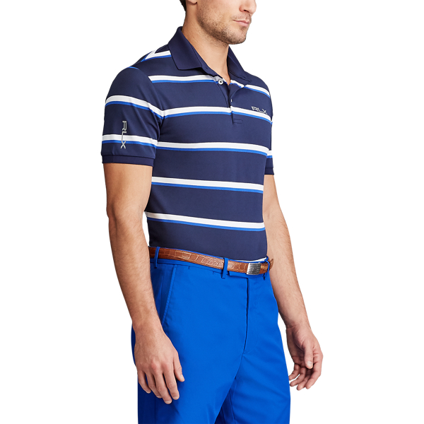 Refined Navy/White/Royal Custom Slim Tech Pique Polo RLX 5
