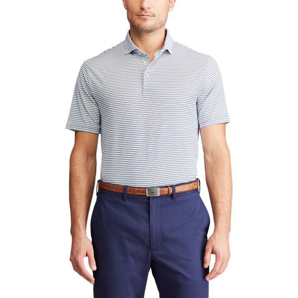 Polo performance coupe ajust&eacute;e RLX en Blanc c&eacute;ramique/Royal 3