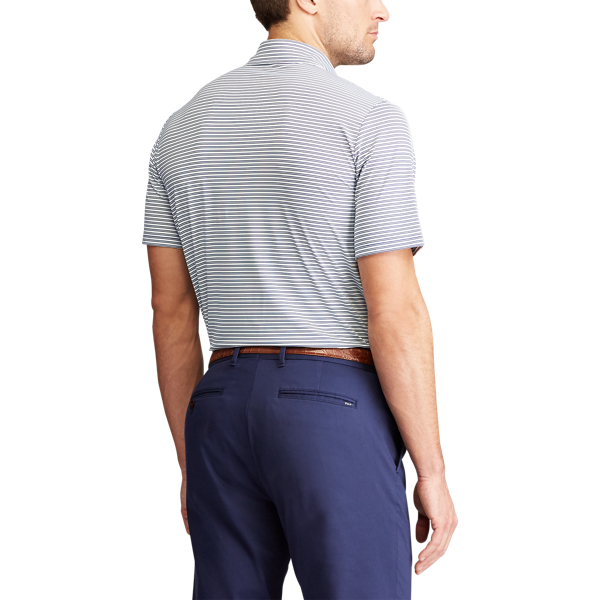 Polo performance coupe ajust&eacute;e RLX en Blanc c&eacute;ramique/Royal 4