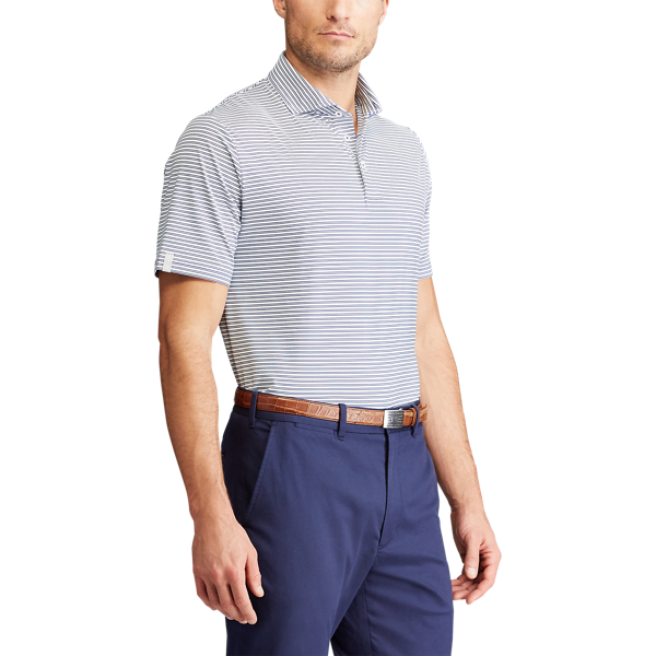 Polo performance coupe ajust&eacute;e RLX en Blanc c&eacute;ramique/Royal 5