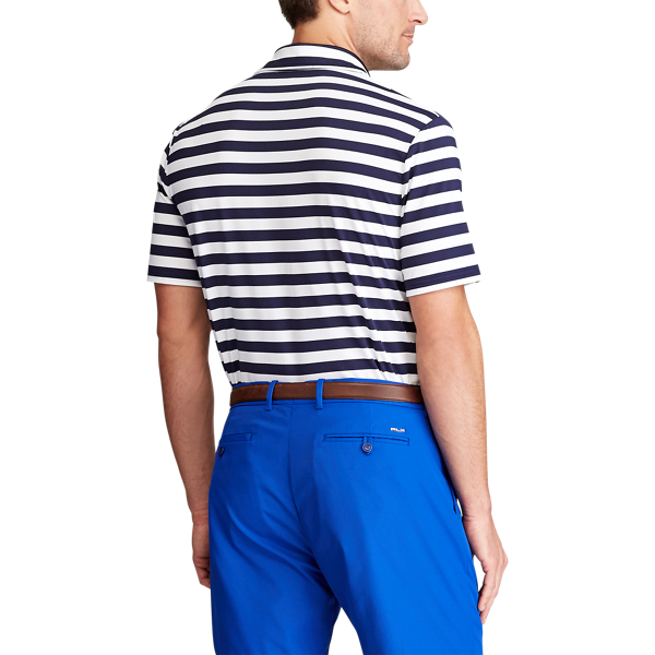 Camisa Polo Custom Slim Fit RLX em Azul-mar sublime/branco 4