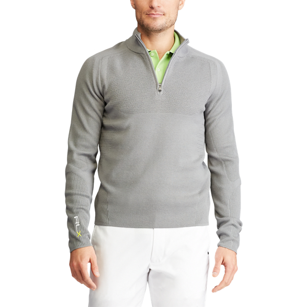Museum Grey Performance Wool-Blend Jumper RLX 3